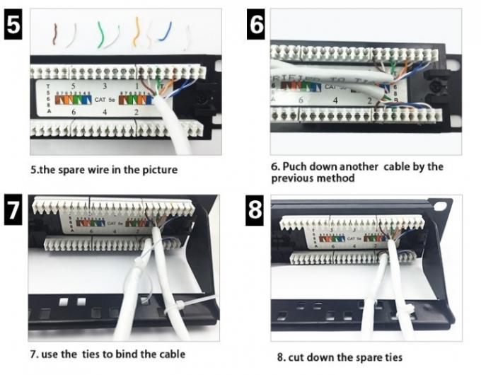 Черные пульт временных соединительных кабелей Cat6 цвета 6 гаван, 110 пульт временных соединительных кабелей 1U IDC UTP на привязывать 1